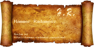 Hammer Radamesz névjegykártya